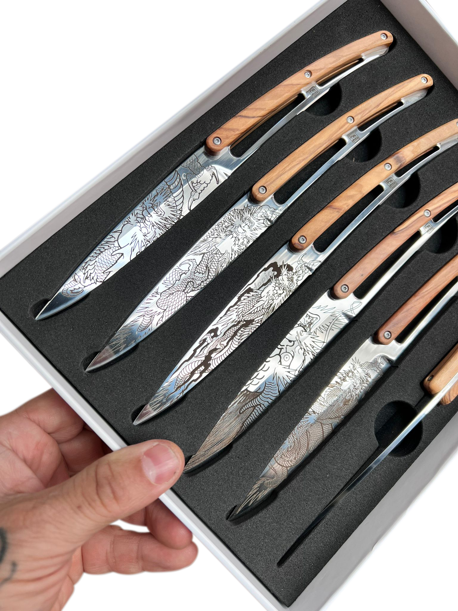 6 Deejo Steak Knives, Ebony Wood / Filip LEU